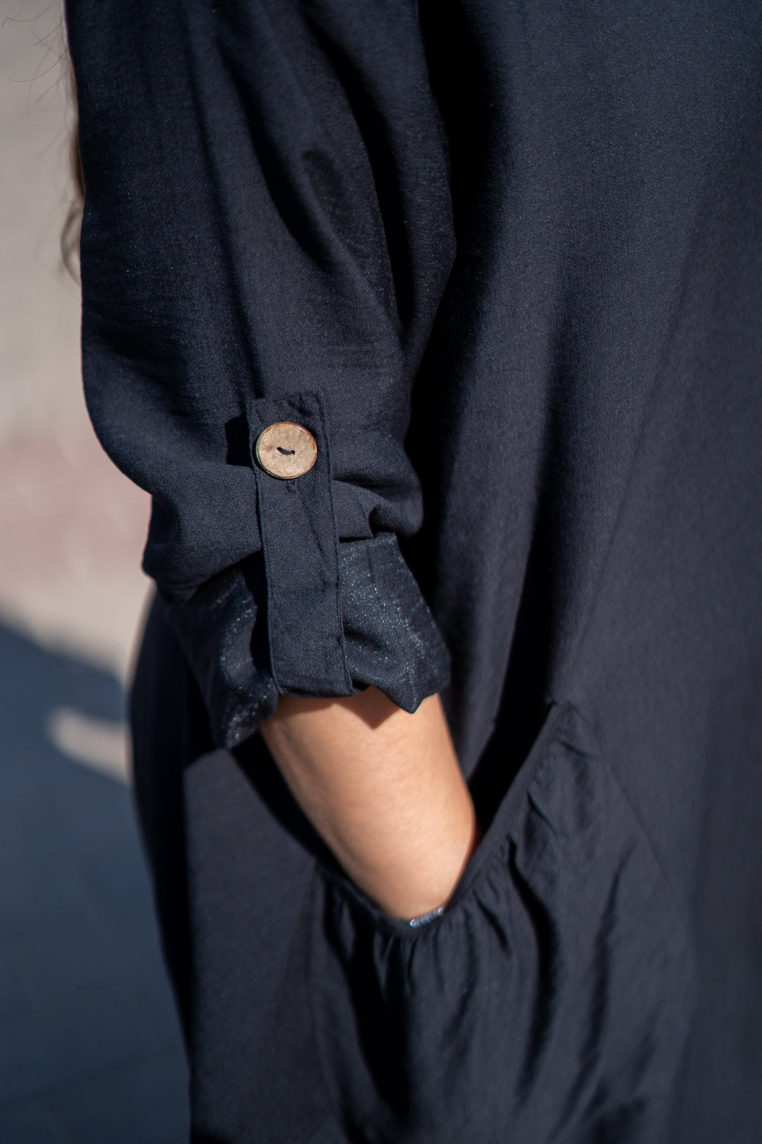 Black Large Pocket Dress