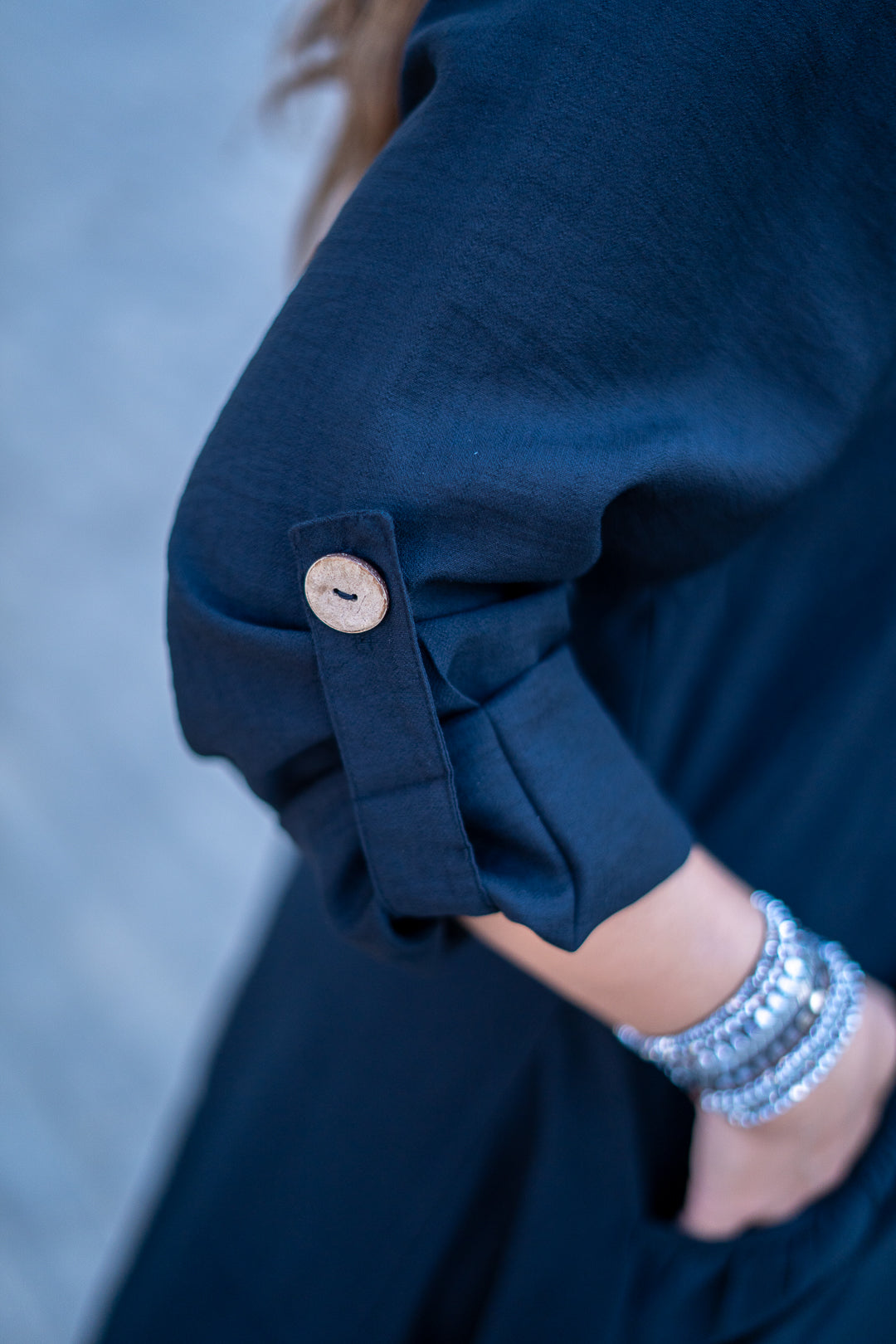 Black Large Pocket Dress