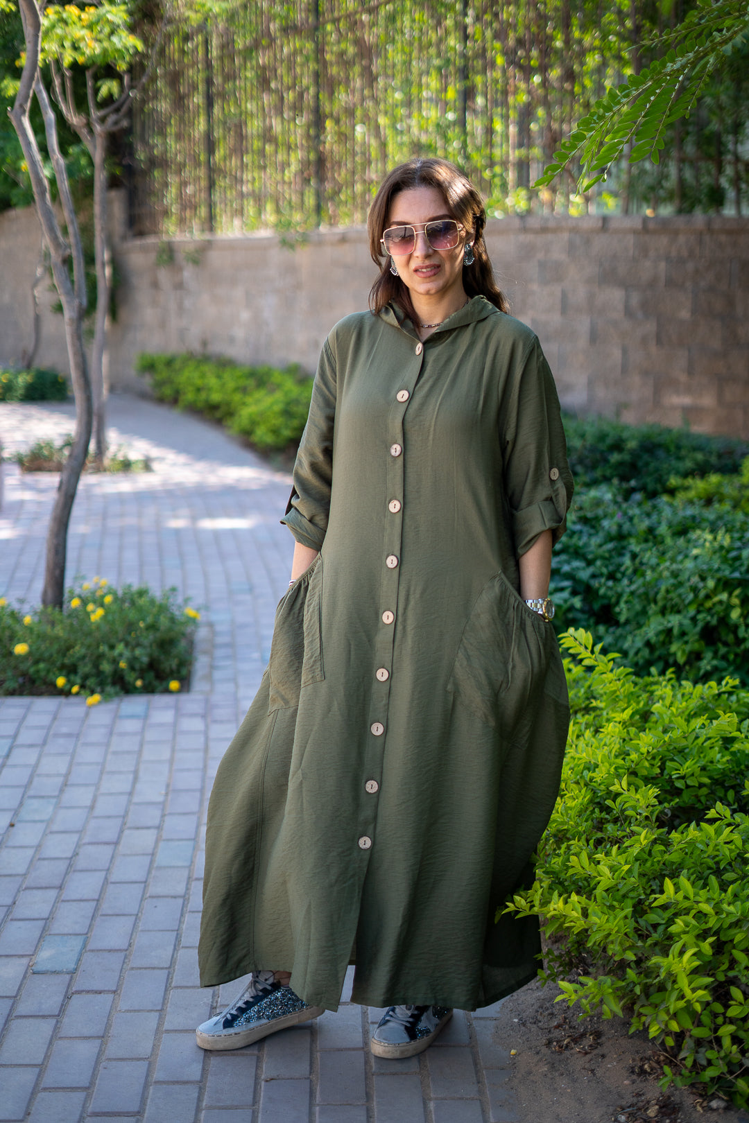 Olive Large Pocket Dress