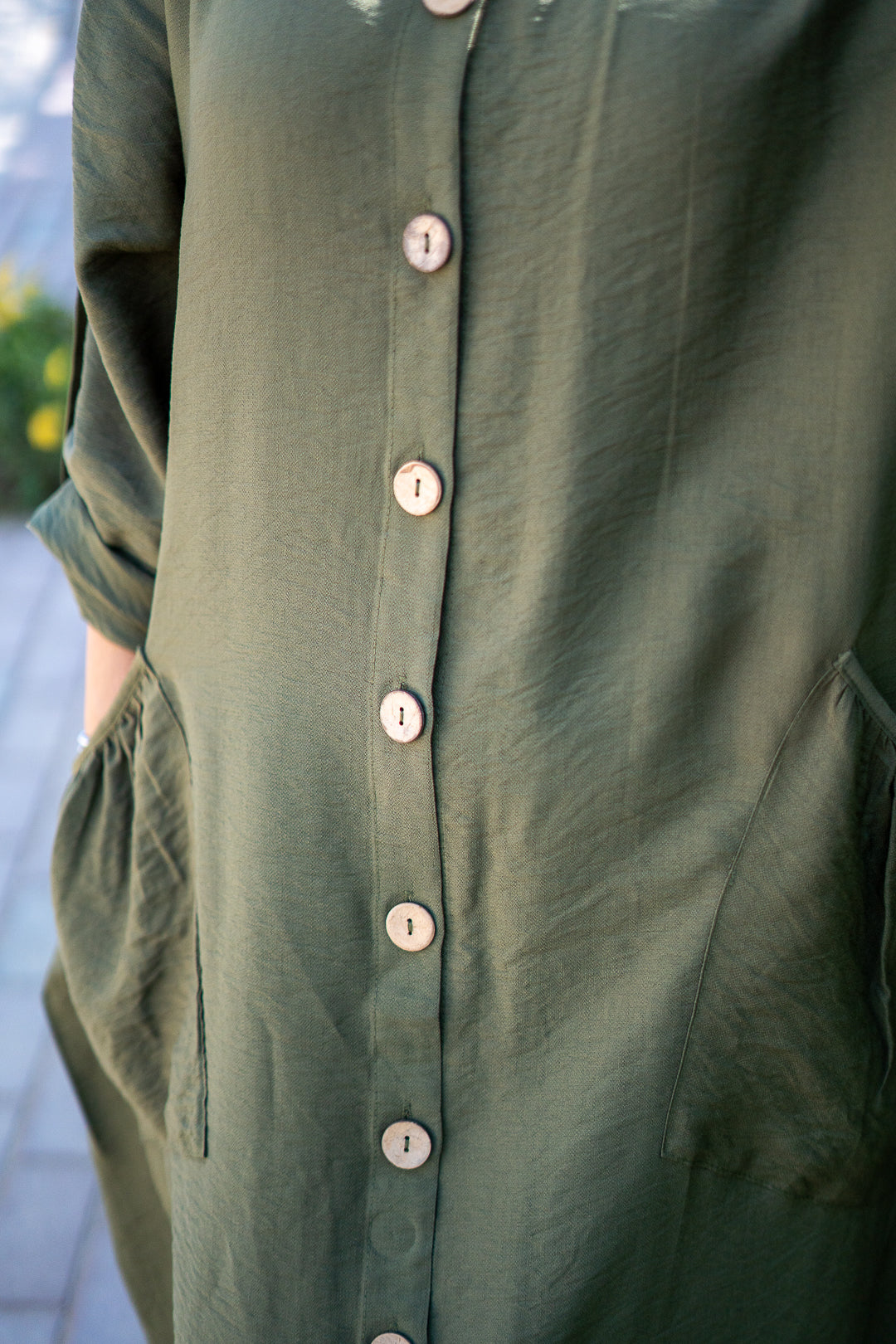 Olive Large Pocket Dress