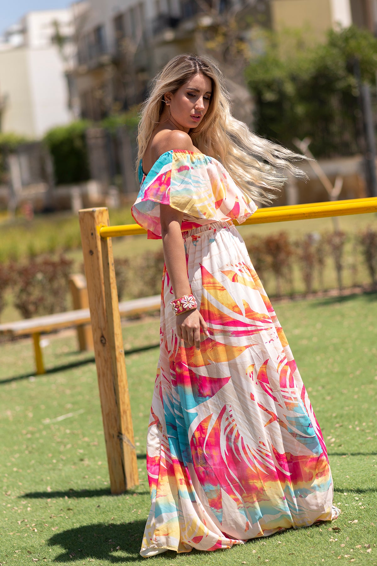 Painture Colored Chiffon Dress