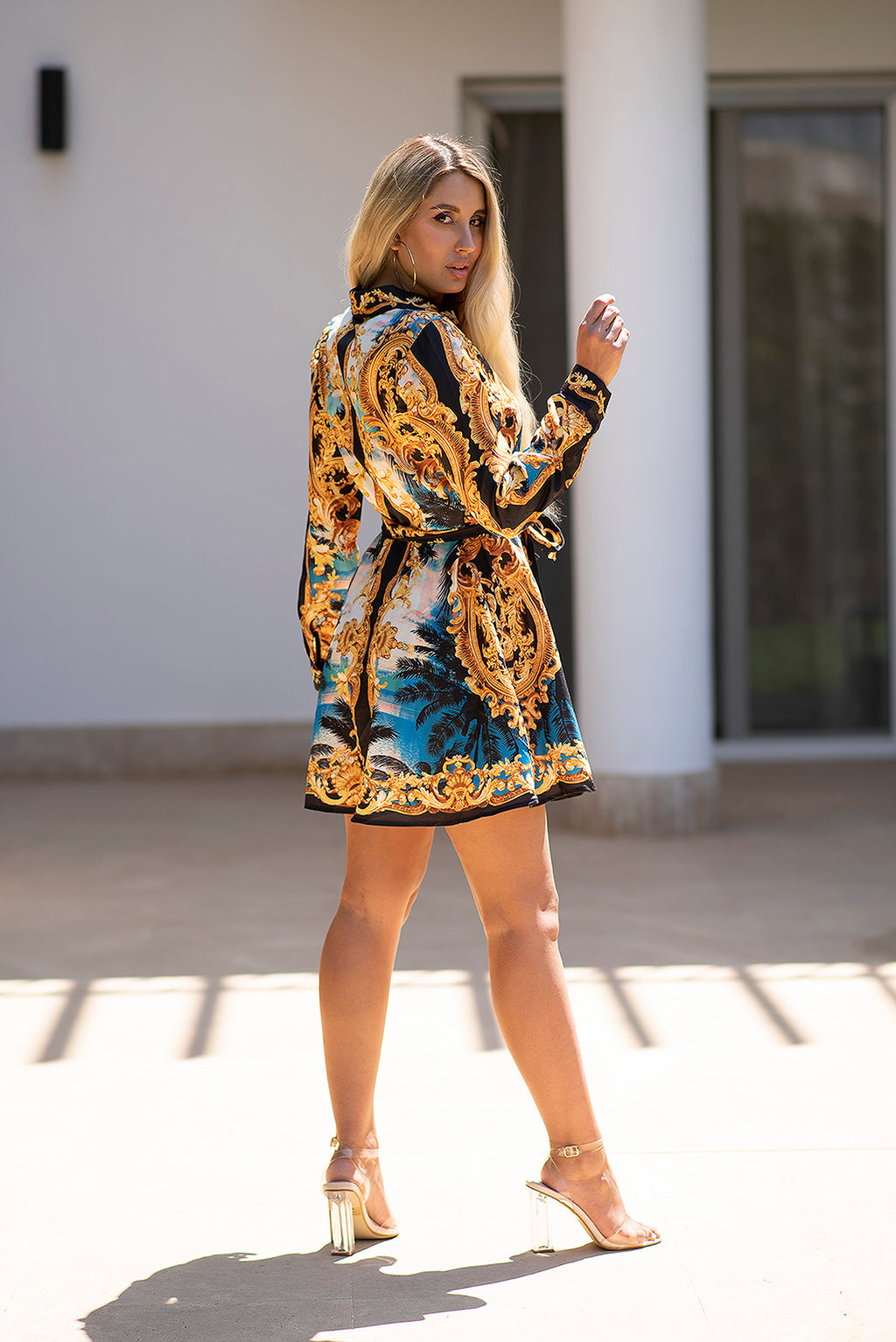Golden Escape Shirt Dress