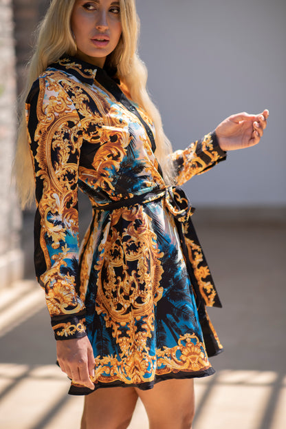 Golden Escape Shirt Dress