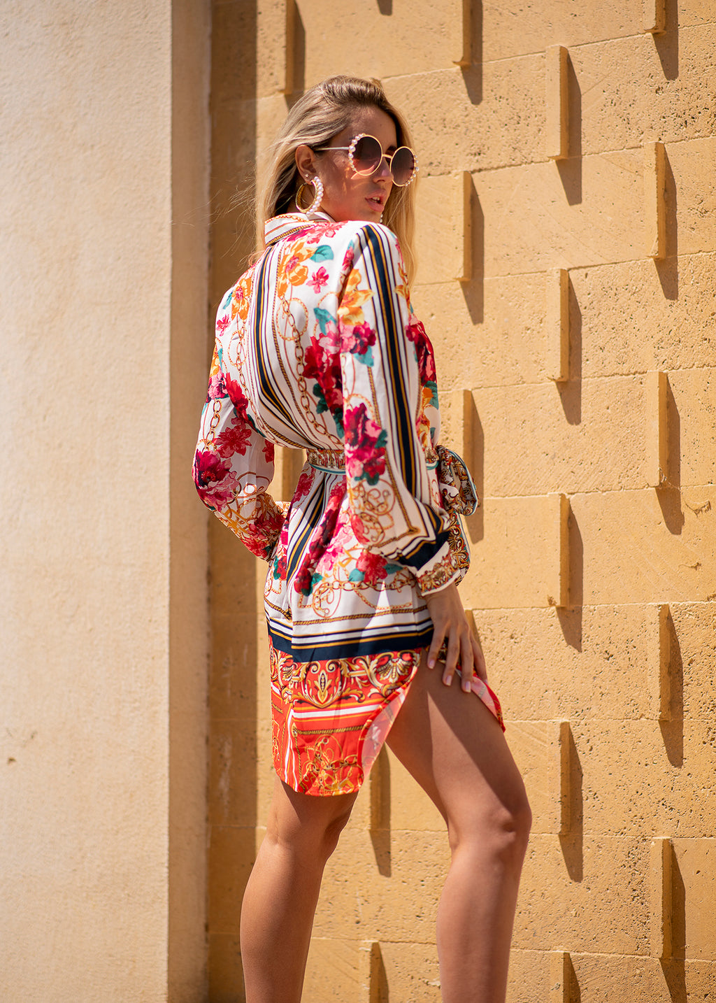 Baroque Bloom Shirt Dress