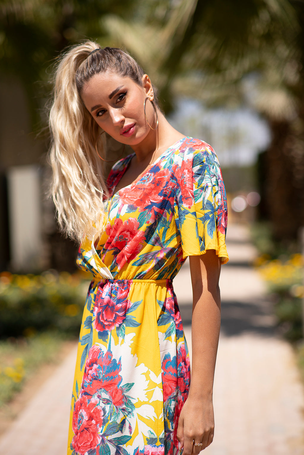 Golden Bloom Maxi Dress