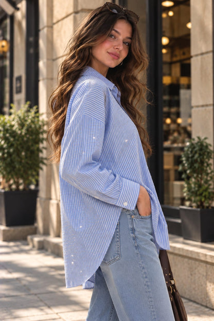 Sparkling Blue Oversized Shirt