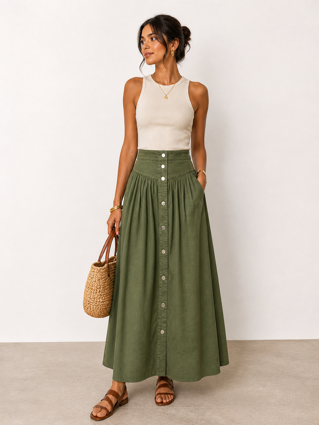 High-Waist Flow Skirt