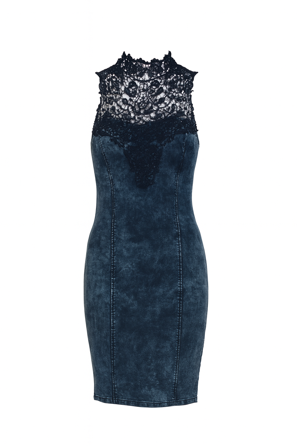 Midnight Lace Denim Dress