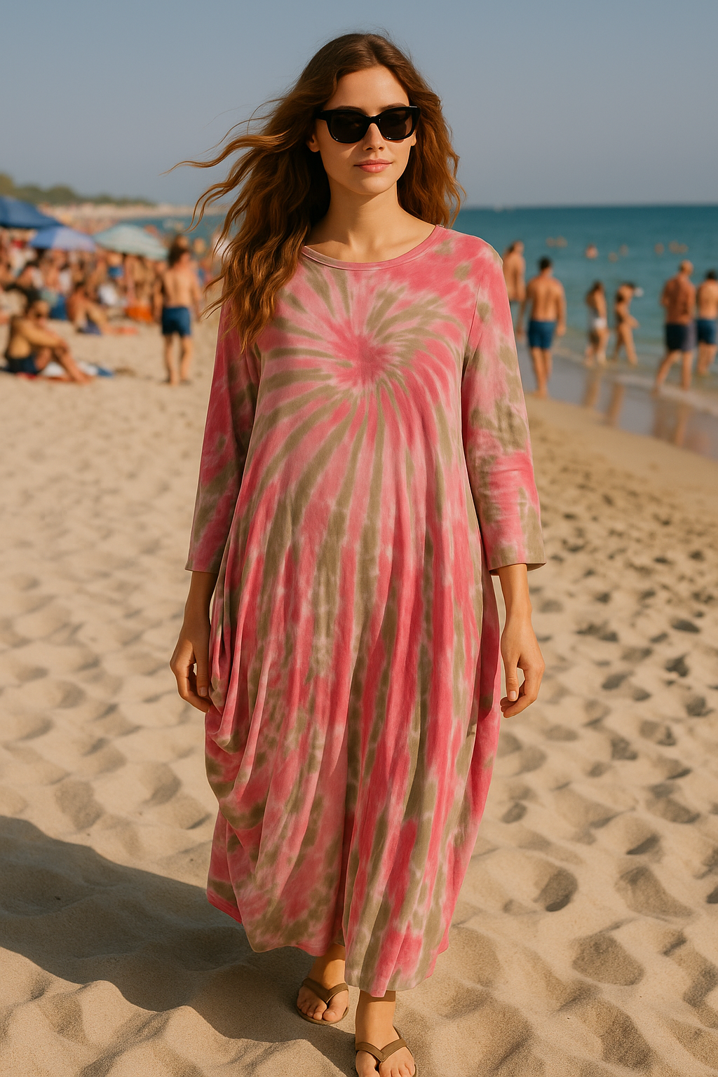 Palm Breeze Tie-Dye Maxi