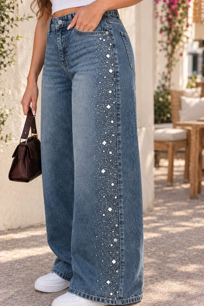 Bling wide-leg denim
