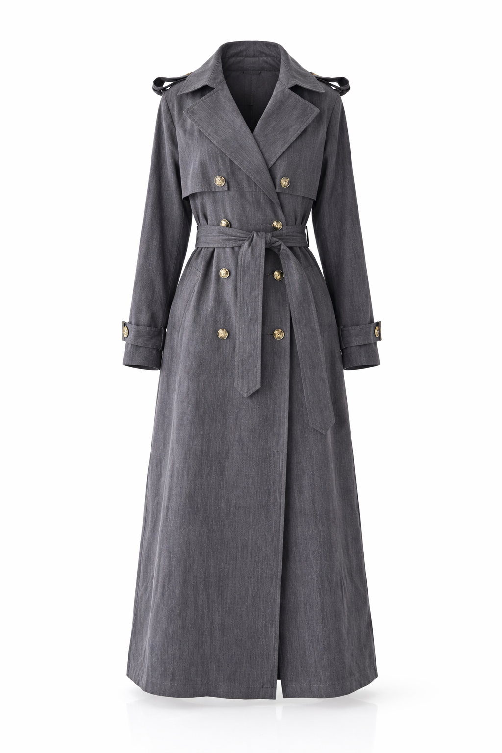 The Élan Trench Coat Denim  Blue