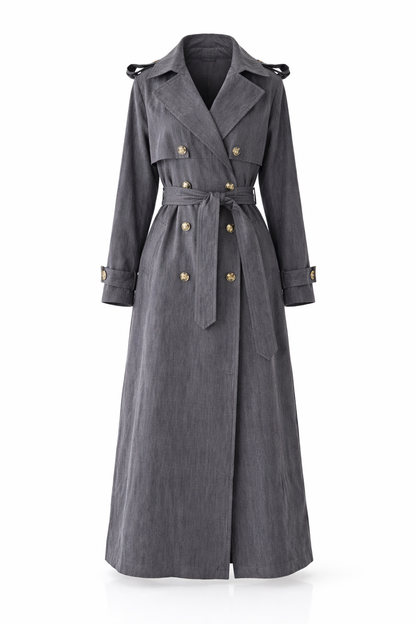 The Élan Trench Coat Denim  Blue