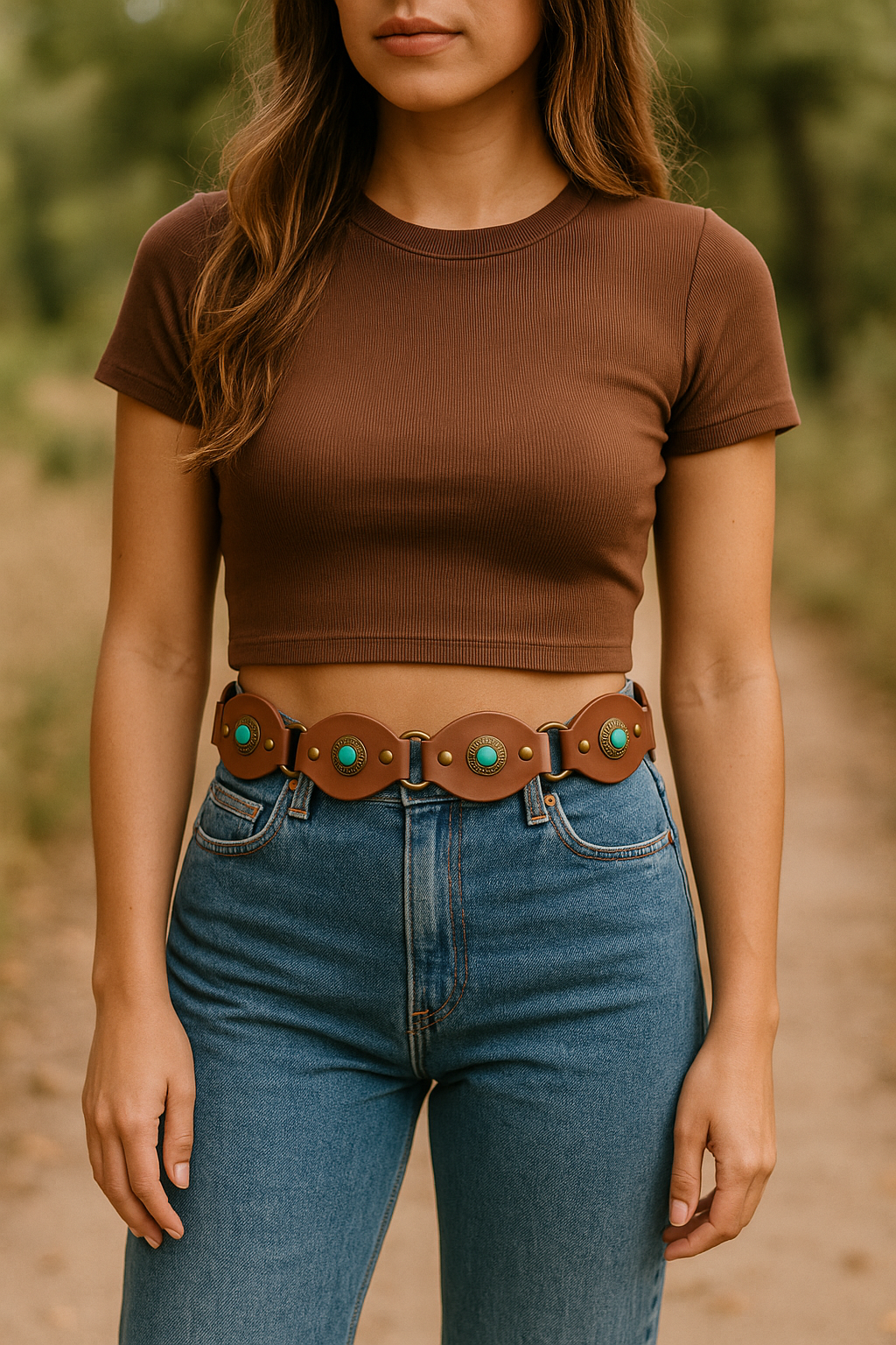 Blush Turquoise Charm Belt – 111 cm