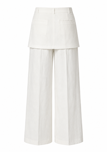 Skirted Wide-Leg Pants