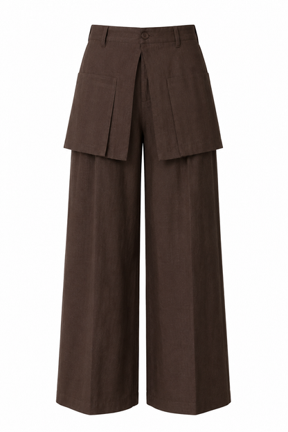 Skirted Wide-Leg Pants