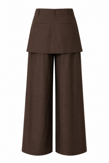 Skirted Wide-Leg Pants