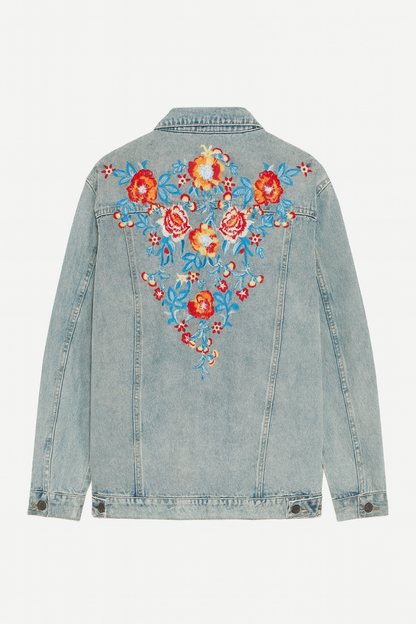 Embroidered Bloom Denim Jacket