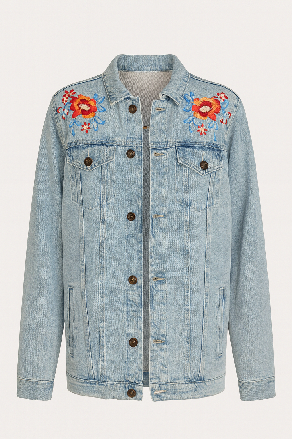 Embroidered Bloom Denim Jacket
