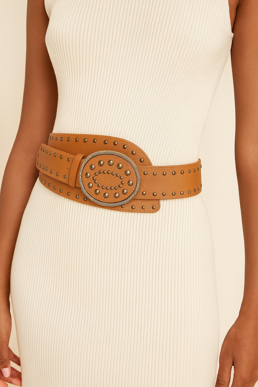 Oval Stud Statement Belt 106 cms