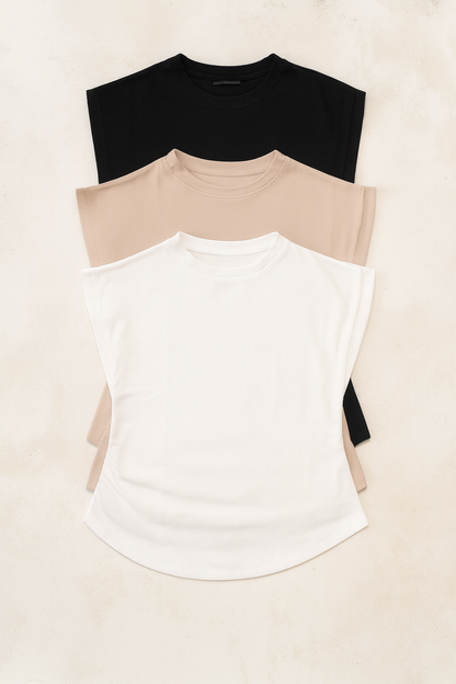 Everyday Luxe Sleeveless Top Trio