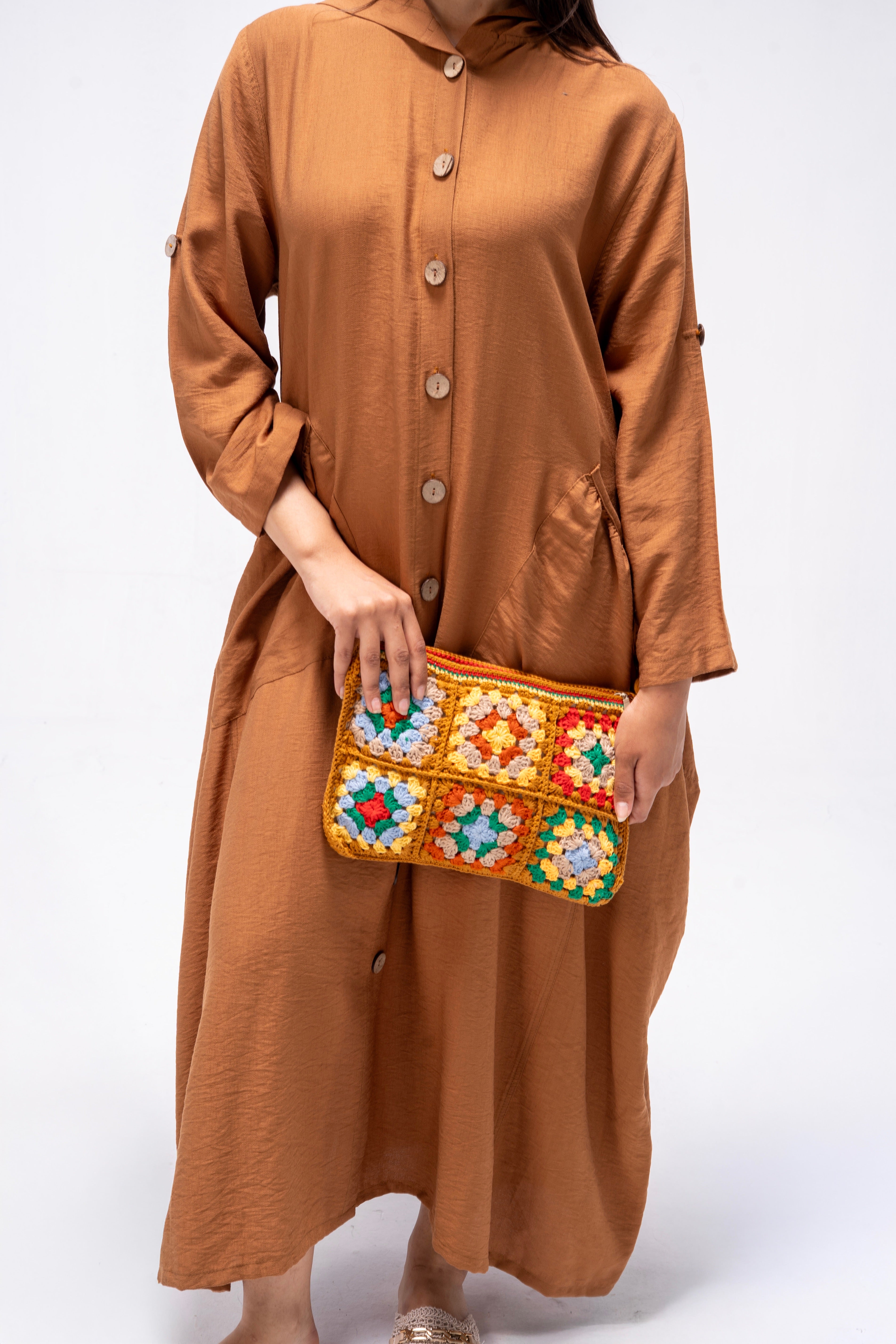 Boho Bloom Crochet Clutch