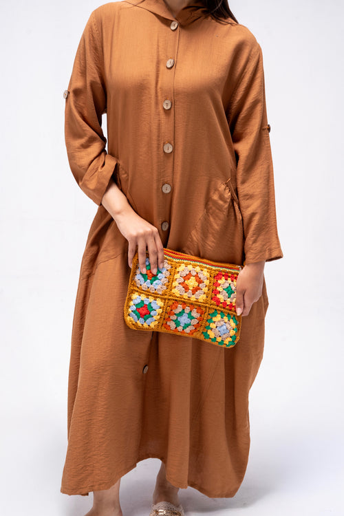 Boho Bloom Crochet Clutch