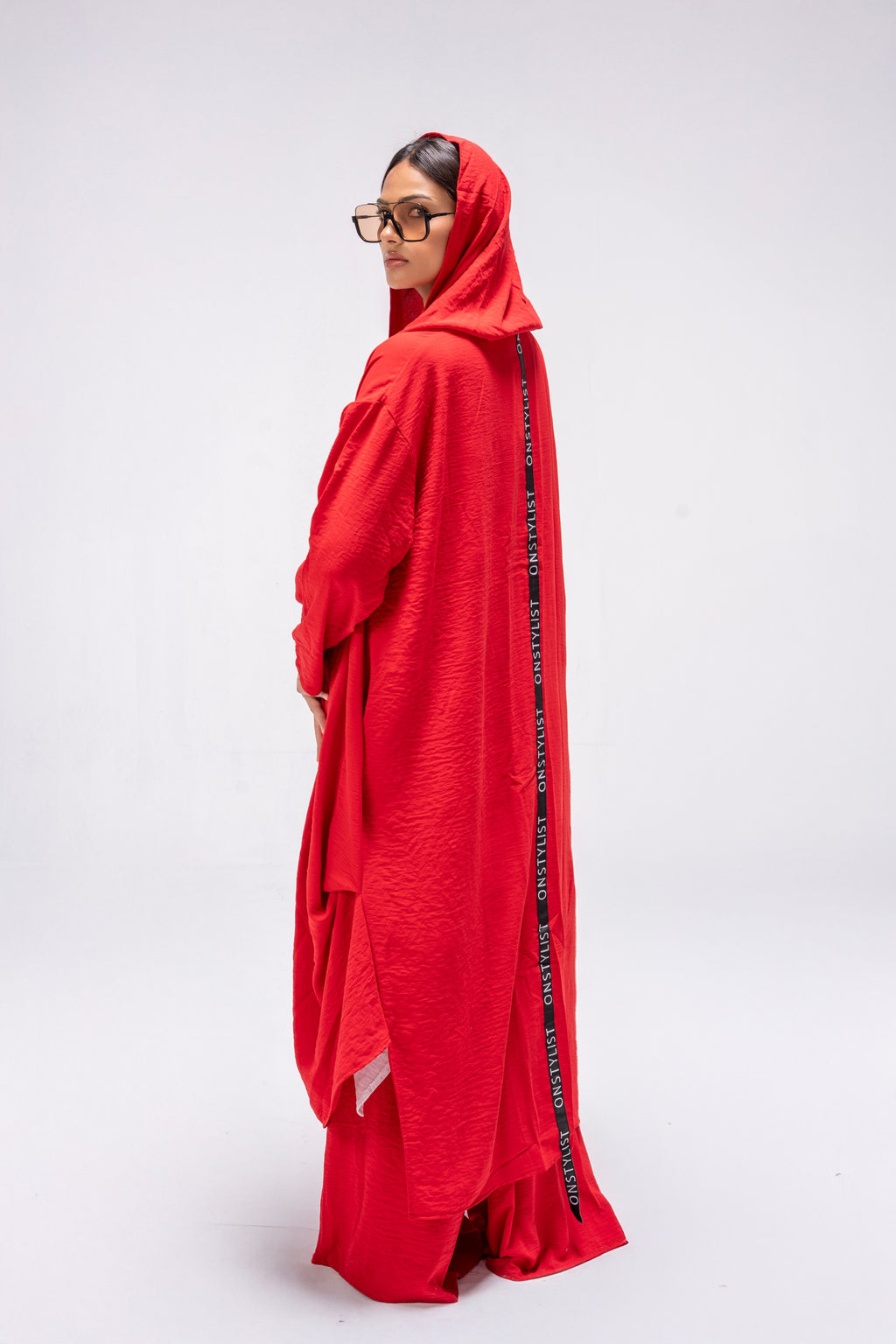 Red Hoodie Cardigan Set