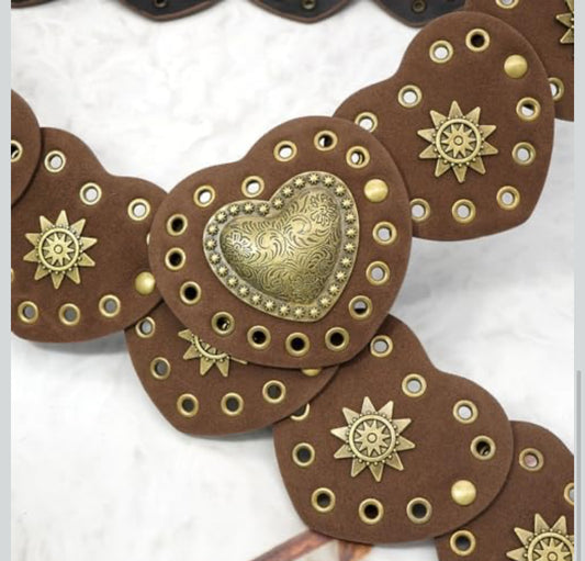 Heart & Sunburst Drop Belt 111CM
