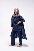 Navy  Breeze Linen Ensemble