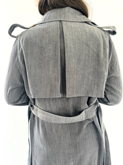 The Élan Trench Coat Denim  Blue